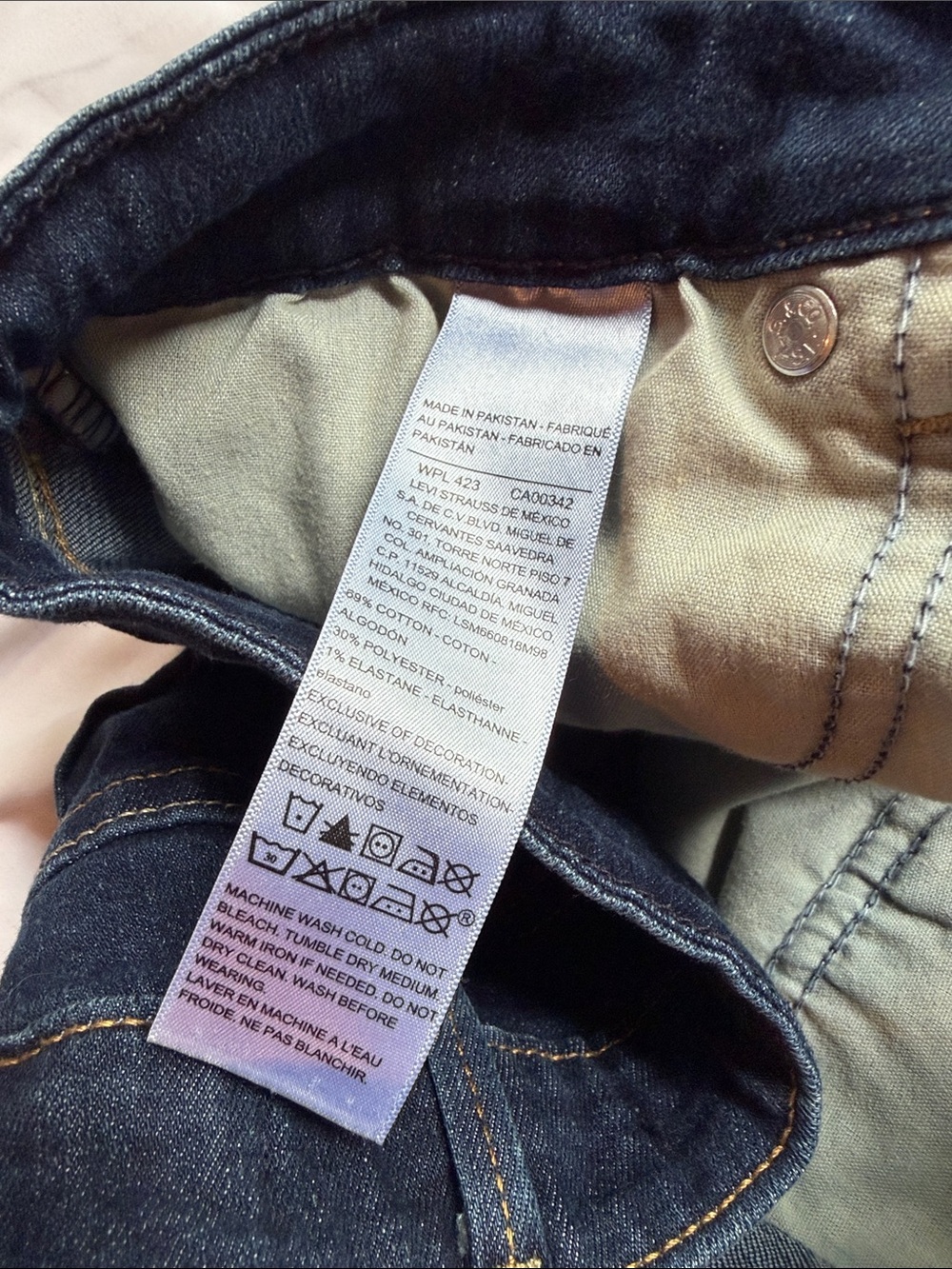Signature by Levi Strauss Dark Blue Cuffed Denim Shorts - Picture 3 of 5